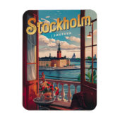 Stockholm Zweden Reizen  Balkon uitzicht Geschenke Magneet (Verticaal)