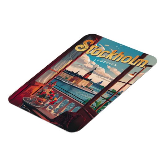 Stockholm Zweden Reizen  Balkon uitzicht Geschenke Magneet (Linkerzijde)