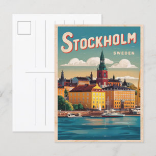 Stockholm Zweden Reizen  geschenken aan de waterka Briefkaart