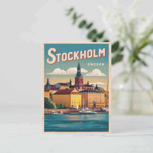 Stockholm Zweden Reizen  geschenken aan de waterka Briefkaart (Staand voorkant)