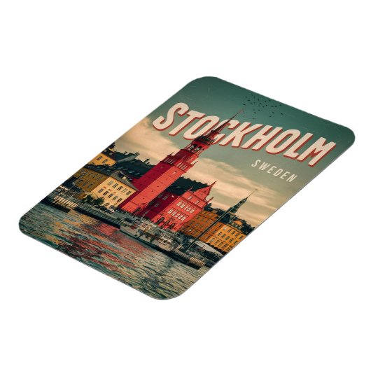 Stockholm Zweden Reizen  geschenken aan de waterka Magneet (Linkerzijde)