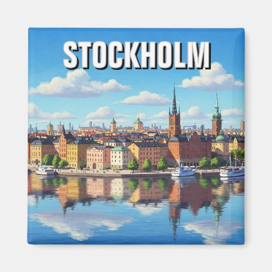 Stockholm Zweden Reizen Magneet (Voorkant)