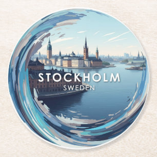 Stockholm Zweden Reizen Ronde Kartonnen Onderzetter