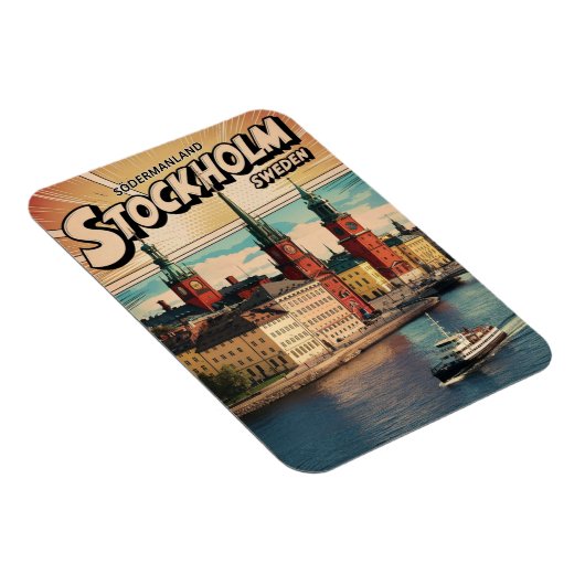 Stockholm Zweden Reizen  stripboek geschenken Magneet (Rechterzijde)