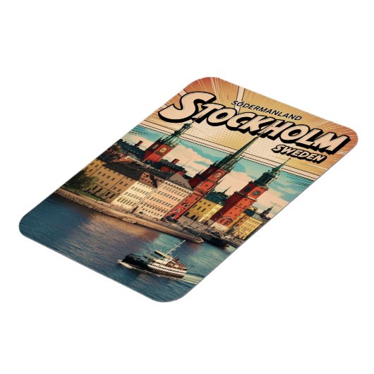 Stockholm Zweden Reizen  stripboek geschenken Magneet (Linkerzijde)