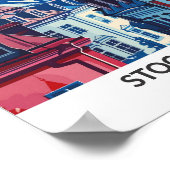 Stockholm Zweden Retro Kunstwerk Reizen Poster (Hoek)