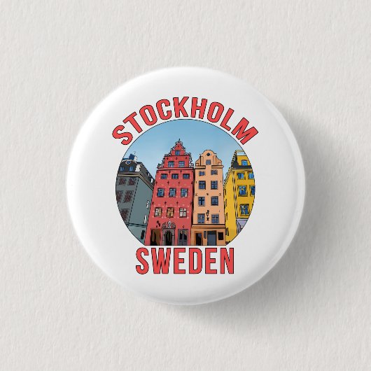 Stockholm Zweden Ronde Button 3,2 Cm (Voorkant)