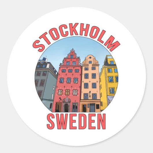 Stockholm Zweden Ronde Sticker (Voorkant)
