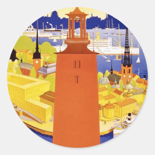  Stockholm Zweden Ronde Sticker (Voorkant)