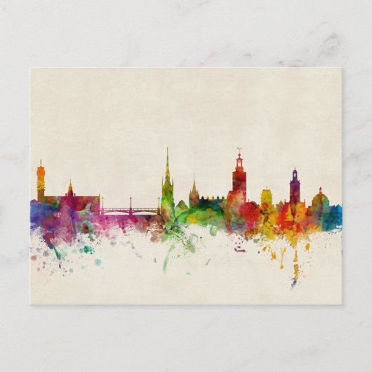 Stockholm Zweden Skyline Briefkaart (Voorkant)