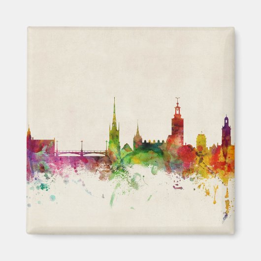 Stockholm Zweden Skyline Magneet (Voorkant)