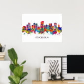 Stockholm Zweden Skyline Poster (Thuiskantoor)