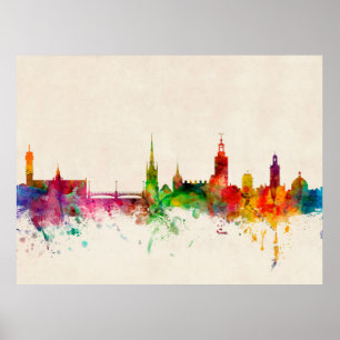 Stockholm Zweden Skyline Poster
