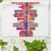 Stockholm Zweden Skyline Theedoek (Gevouwen)