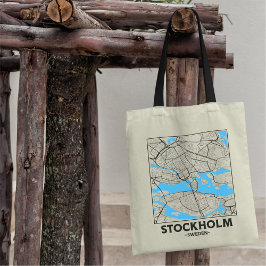 Stockholm, Zweden Stadsplattegrond Boodschappentas Tote Bag