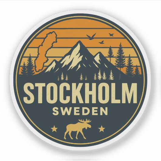 Stockholm, Zweden Sverige Sticker (Voorkant)