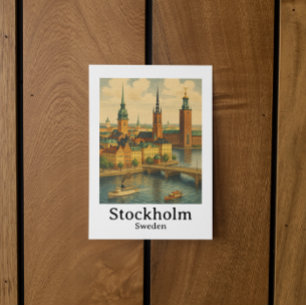  Stockholm Zweden Travel Art Briefkaart