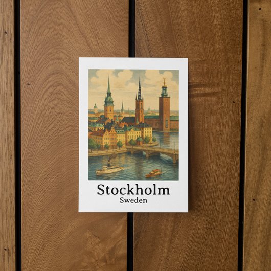  Stockholm Zweden Travel Art Briefkaart