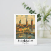  Stockholm Zweden Travel Art Briefkaart (Staand voorkant)