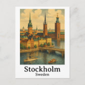 Stockholm Zweden Travel Art Briefkaart (Voorkant)