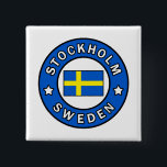 Stockholm Zweden Vierkante Button 5,1 Cm<br><div class="desc">Stockholm</div>