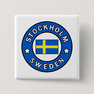Stockholm Zweden Vierkante Button 5,1 Cm