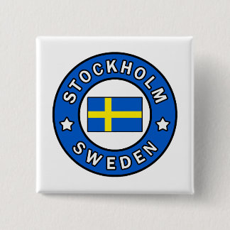 Stockholm Zweden Vierkante Button 5,1 Cm
