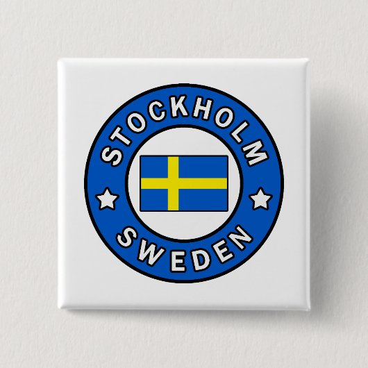 Stockholm Zweden Vierkante Button 5,1 Cm (Voorkant)