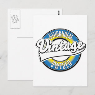 Stockholm Zweden vintage logo Briefkaart