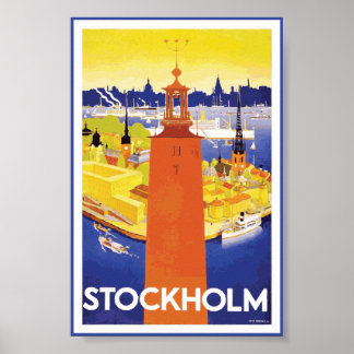 Stockholm Zweden Vintage Poster