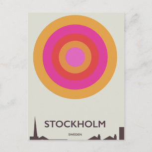 Stockholm, Zweden vintage reisposter. Briefkaart