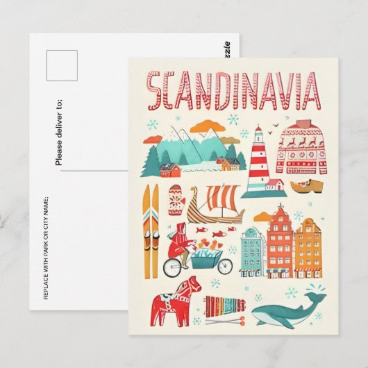 Stockholm Zweden vintage reizen scandinavië Briefkaart (Voorkant / Achterkant)