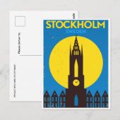 Stockholm Zweden vintage reizen scandinavië Briefkaart (Voorkant / Achterkant)