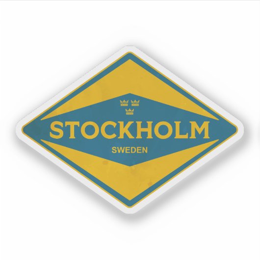 Stockholm Zweden Vintage Sticker (Voorkant)