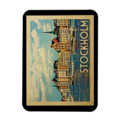 Stockholm Zweden Vintage Travel Magneet (Verticaal)