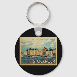 Stockholm Zweden Vintage Travel Sleutelhanger