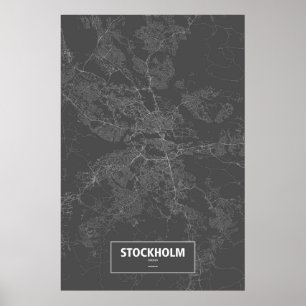 Stockholm, Zweden (zwart wit) Poster