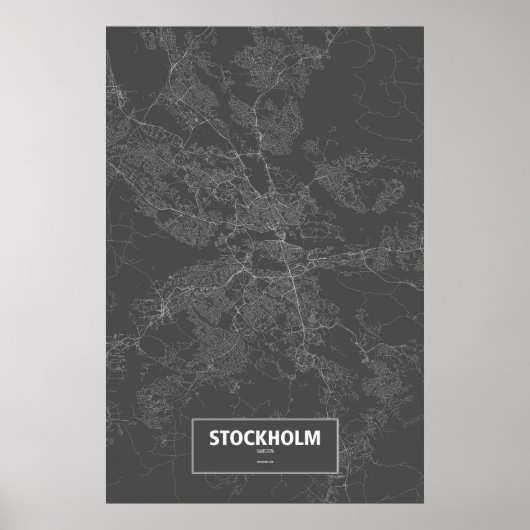 Stockholm, Zweden (zwart wit) Poster (Voorkant)