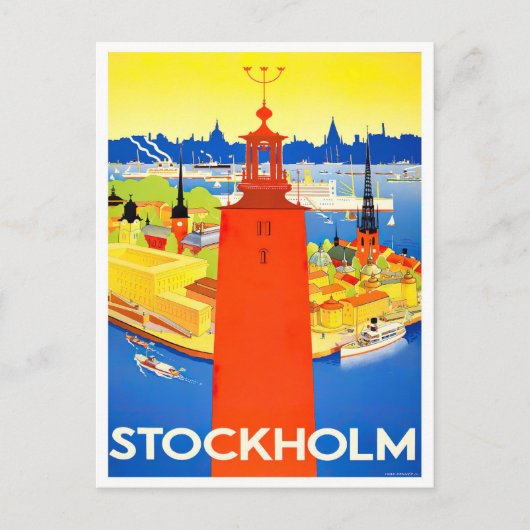 Stockholm Zweeds Briefkaart van het klassieke reiz (Voorkant)