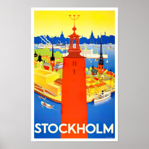 Stockholm Zweeds Poster van het klassieke reizen