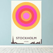 Stockholm, Zweeds poster voor vintage. Canvas Afdruk (Insitu (Houten vloer))