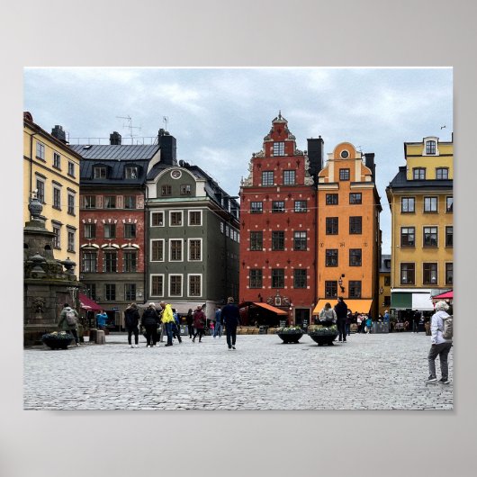Stockholm Zweedse Gamla stan-foto Poster (Voorkant)