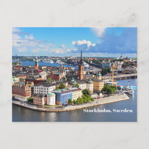 Stockholm, Zweedse oude historische stadsgebouwen Briefkaart