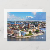 Stockholm, Zweedse oude historische stadsgebouwen Briefkaart (Voorkant / Achterkant)