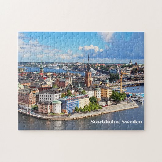Stockholm, Zweedse oude historische stadsgebouwen Legpuzzel (Horizontaal)