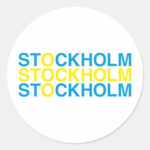 STOCKHOLM Zweedse vlag Ronde Sticker