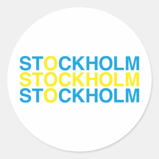 STOCKHOLM Zweedse vlag Ronde Sticker (Voorkant)