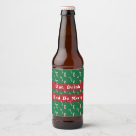 Stocking & Candy Cane Pattern Bier Etiket
