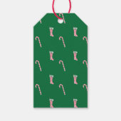 Stocking & Candy Cane Pattern Cadeaulabel (Voorkant)