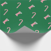Stocking & Candy Cane Pattern Cadeaupapier (Hoek)